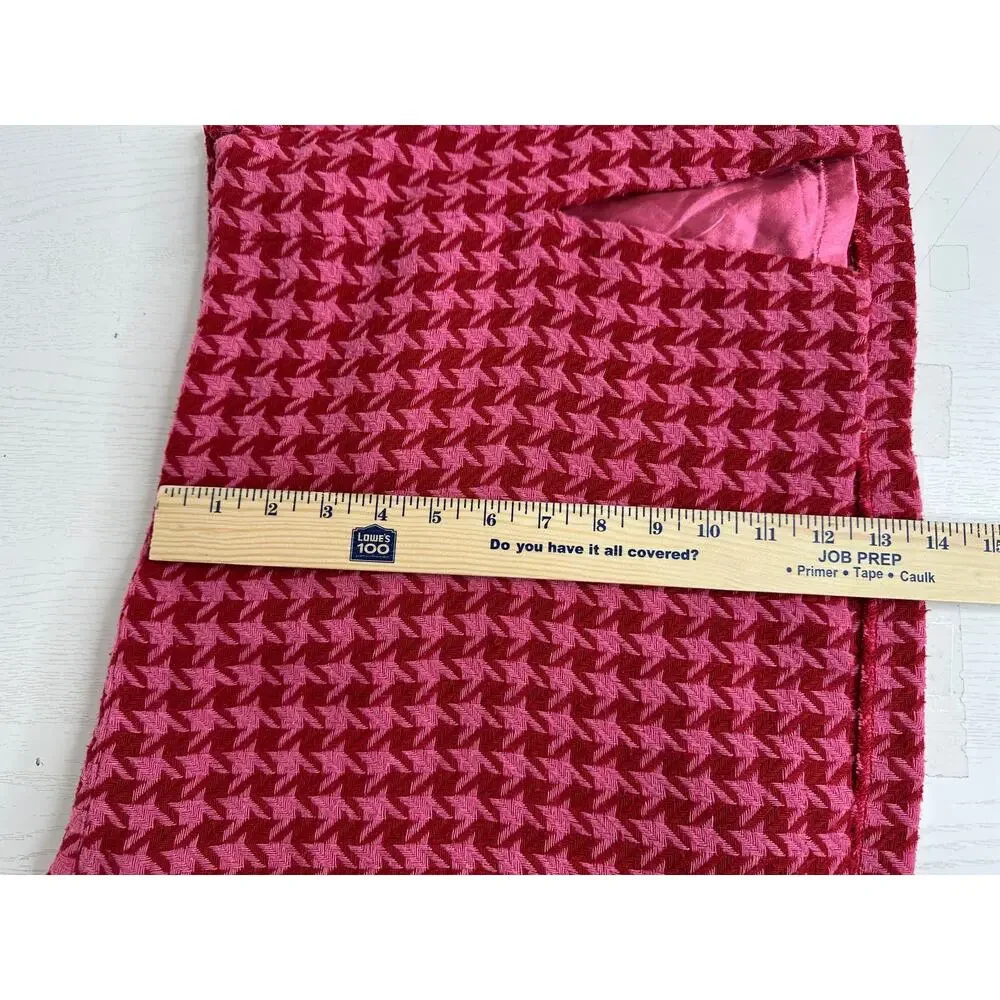 AFRM Melody Herringbone Mini Skirt Women M Red Pink Revolve Academia Tweed Short - Picture 10 of 10
